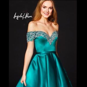 Angela & Alison - 82018 Beaded Off-Shoulder A-Line